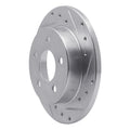 R1 Concepts Brake Rotor Drilled and Slotted Silver Fits Ford Mustang