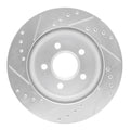 DFC 00-06 Ford Thunderbird Rear Right Drilled & Slotted Silver Brake Rotor