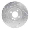 DFC 02-08 Mini Cooper (Excl Clubman) Front Right Drilled & Slotted Silver Brake Rotor