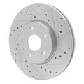 R1 Concepts Brake Rotor Drilled and Slotted Silver Fits Lexus IS250
