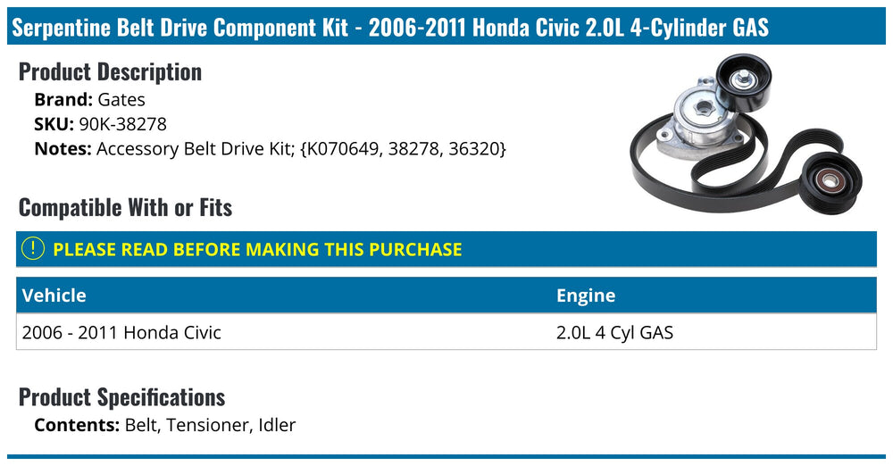 Gates 5/8in x 5/8in x 14 13/16in