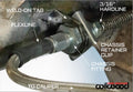 Wilwood 12in Length -3 to 3/8-24 IF 1/8-27 NPT 90 Degree Flexline Kit w/ Weld-On Bracket Tabs