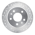R1 82-89 BMW 528E Rear Right Drilled & Slotted Silver Brake Rotor