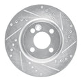 R1 07-15 Mini Cooper (Excl Clubman) Front Right Drilled & Slotted Silver Brake Rotor