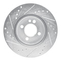 R1 07-15 Mini Cooper (Excl Clubman) Front Right Drilled & Slotted Silver Brake Rotor