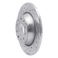 R1 Concepts Brake Rotor Drilled and Slotted Silver Fits Audi A3