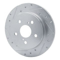 R1 15-25 Lexus ES350 Rear Left Drilled & Slotted Silver Brake Rotor