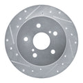R1 Concepts Brake Rotor Drilled and Slotted Silver Fits Lexus ES250