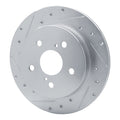 R1 Concepts Brake Rotor Drilled and Slotted Silver Fits Lexus ES250