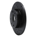 R1 2009-2019 Fiat 500 (USA/Canada) Rear Right Drilled & Slotted Black Brake Rotor