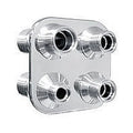 4 Way Square Bulkhead #6 & #10 O-Ring