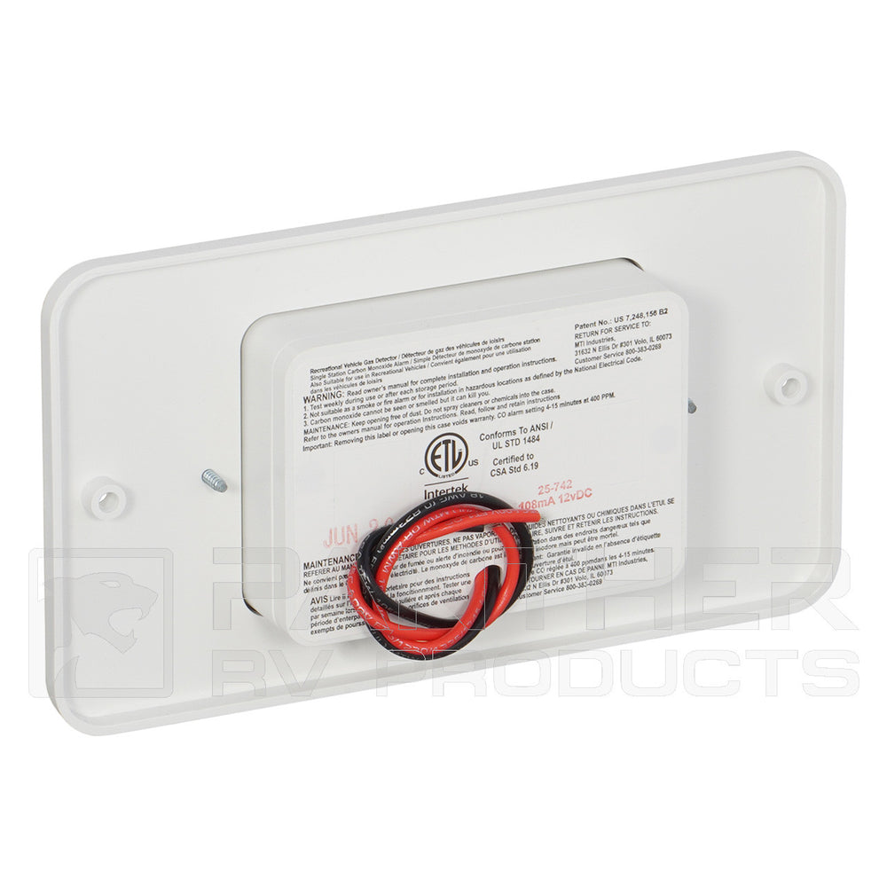 COMBINATION CARBON MONOXIDE/PROPANE ALARM WHITE FLUSH MOUNT 12VDC HARD WIRE