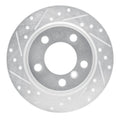 R1 11-16 Mini Cooper Paceman Rear Left Drilled & Slotted Silver Brake Rotor