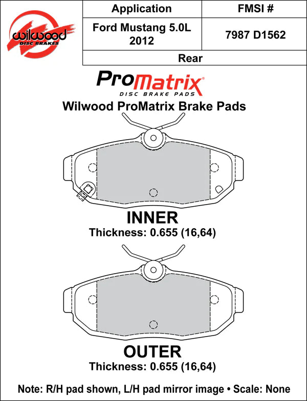 Wilwood Pad Set Promatrix D1562
