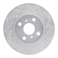 R1 06-19 Scion IQ Front Right Drilled & Slotted Silver Brake Rotor