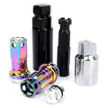 NRG M12x1.5 Steel Lug Nut w/ Neochrome Al Tip /Dust Cap Cover Set 22pc Blk/Neochrome w/ locks/Socket
