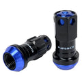 NRG M12X1.5 Steel Lug Nut w/ Black Al Tip / Dust Cap Cover Set 22 Pcs Black/Black w/Locks/ Socket