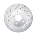 R1 10-17 Lexus CT200H Front Left Drilled & Slotted Silver Brake Rotor