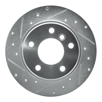 R1 Concepts Brake Rotor Drilled and Slotted Silver Fits BMW 318i