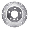 R1 91-99 BMW 323I Rear Left Drilled & Slotted Silver Brake Rotor