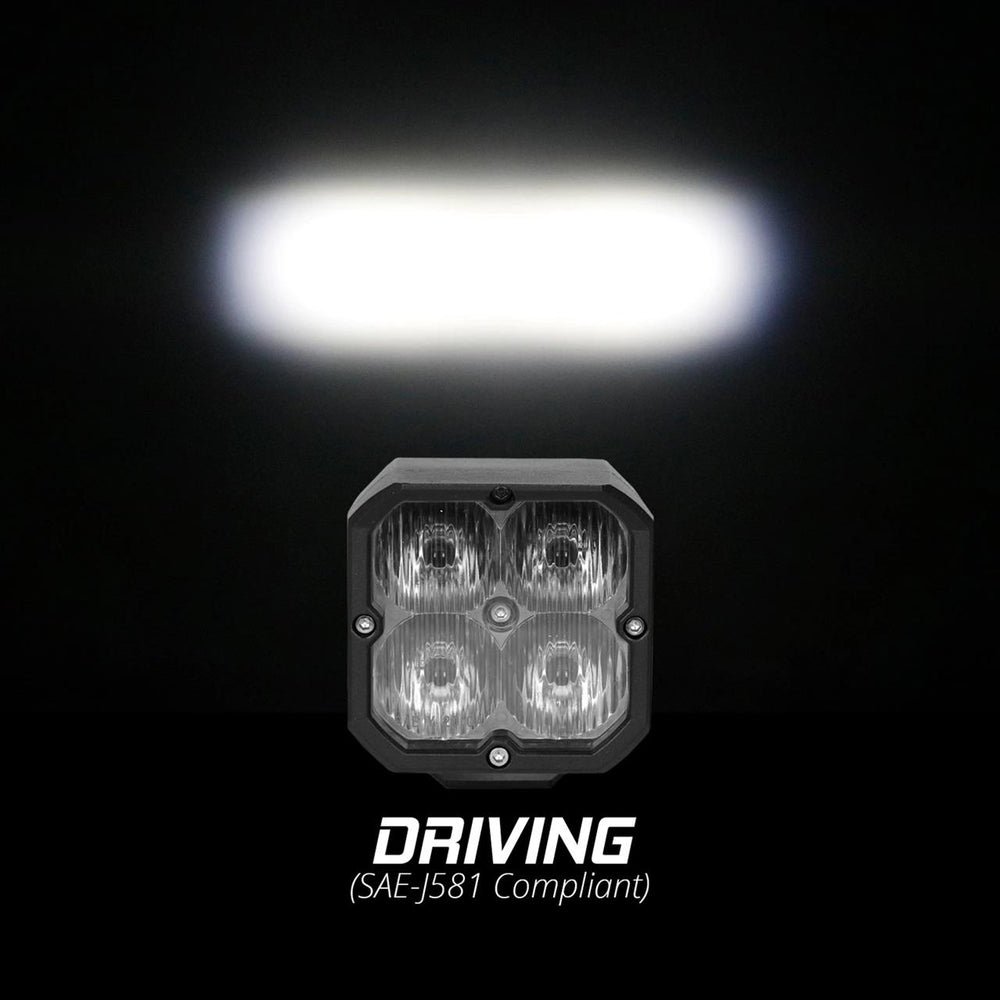 XK Glow XKchrome 20w LED Cube Light w/ RGB Accent Light - Fog Beam