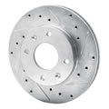 R1 88-07 Dodge Colt Front Right Drilled & Slotted Silver Brake Rotor