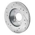 R1 88-07 Dodge Colt Front Right Drilled & Slotted Silver Brake Rotor