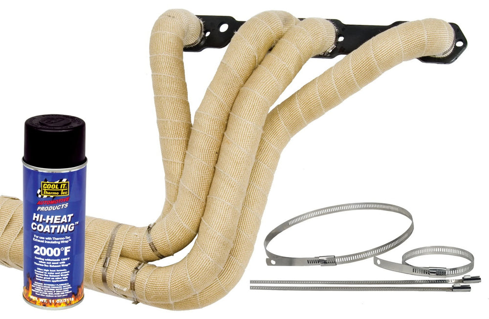 Exhaust Wrap 2 Inch x 50 Foot Black 1 Roll Kit Up to 2000 Degree F Motorcycle/4 Cyl Applications Thermo Tec