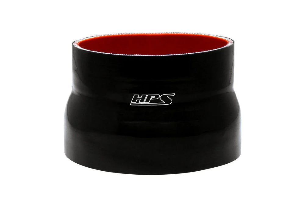 HPS Performance 3.5 - 4.5 ID 4 Long High Temp 4-ply Reinforced Silicone Reducer Coupler Hose Black (89mm - 114mm ID 102mm Length)