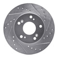 R1 Concepts Brake Rotor Drilled and Slotted Silver Fits Acura RSX