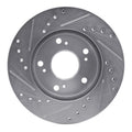 R1 Concepts Brake Rotor Drilled and Slotted Silver Fits Acura RSX