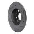 R1 10-19 Audi A3 Rear Left Drilled & Slotted Black Brake Rotor