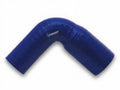 Vibrant 4 Ply Reinforced Silicone 90 degree Transition Elbow - 3in I.D. x 4in I.D. (BLUE)