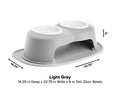 WeatherTech Pet Feeding System Double High 32oz 6in. Poly Bowl - Light Grey