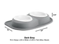 WeatherTech Pet Feeding System Double Low 64oz 3in. Poly Bowl - Dark Grey