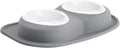 WeatherTech Pet Feeding System Double Low 64oz 3in. Poly Bowl - Dark Grey