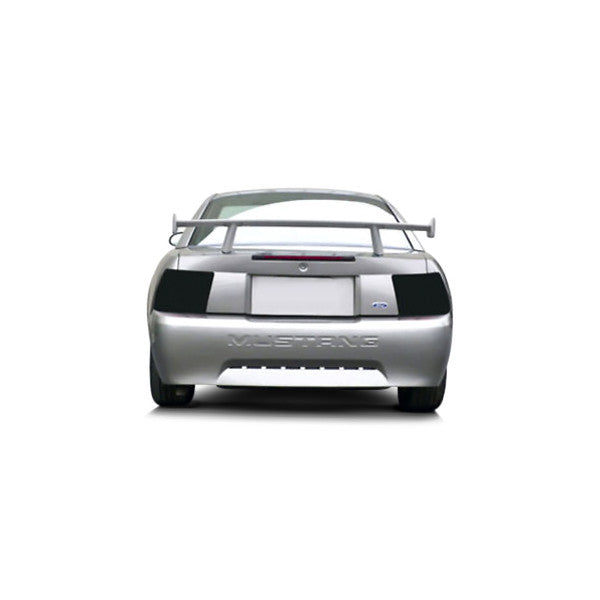 Tail Light Covers: 1999-2002 Ford Mustang; all; easy on-off mounting; dark smoke tint