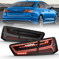 1215 AUDI A6 LED TAILLGIHT (SEQUENTIAL SIGNAL)BLACK HOUSING SMOKE LENS 4 PCS