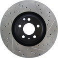 R1 12-18 Audi A7 Quattro Front Left Drilled & Slotted Black Brake Rotor