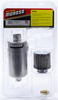 Moroso Breather Tank/Catch Can - 3/8in NPT Female & 1/2in NPT Female Fitting - Roll Bar Mount - Alum