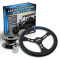 PRP Deep Dish Leather Steering Wheel Kit Blue with Quick Release Hub for Polaris RZR Can Am X3 Arctic Cat Wildcat EZ-GO GEM John Deere Gator KG131-02