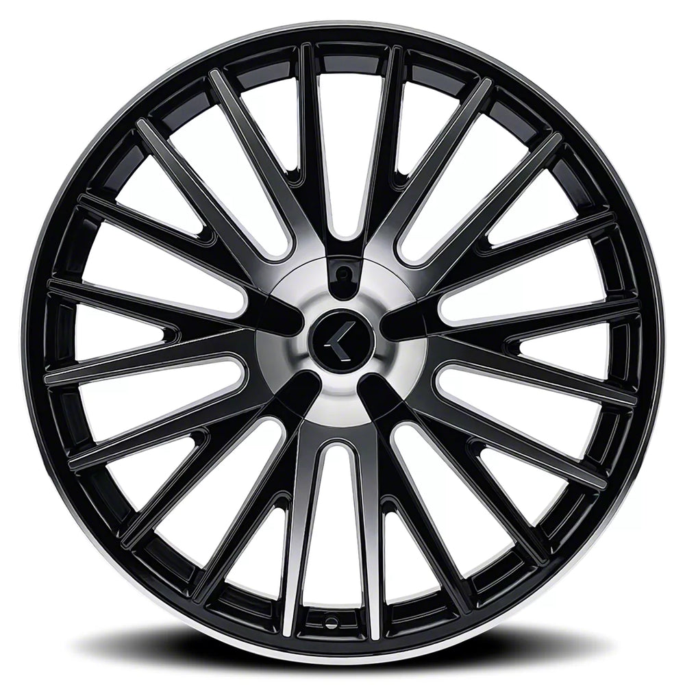 Kraze KR185 Double Down 22x8.5 / 5x115/120 BP / 38mm Offset / 74.1mm Hub Gloss Black Machined Wheel