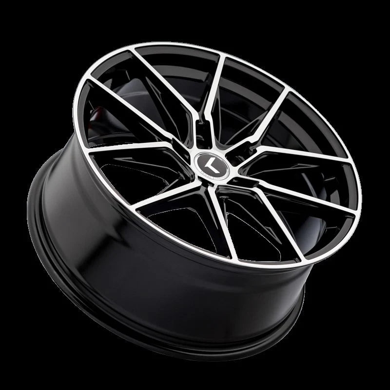 Kraze KR196 Evolve 22x9 / 5x120 BP / 35mm Offset / 72.56mm Hub Gloss Black Machined Wheel