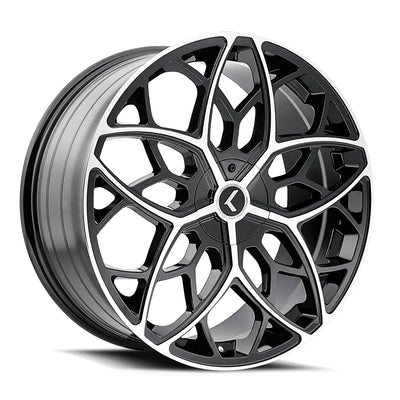 Kraze KR184 Ricochet 22x8.5 / 5x112/114.3 BP / 38mm Offset / 72.62mm Hub Gloss Black Machined Wheel