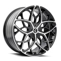 Kraze KR184 Ricochet 22x8.5 / 5x112/114.3 BP / 38mm Offset / 72.62mm Hub Gloss Black Machined Wheel