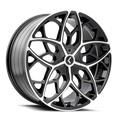 Kraze KR184 Ricochet 22x8.5 / 5x112/114.3 BP / 38mm Offset / 72.62mm Hub Gloss Black Machined Wheel