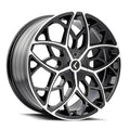 Kraze KR184 Ricochet 22x8.5 / 5x115/120 BP / 38mm Offset / 74.1mm Hub Gloss Black Machined Wheel