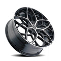 Kraze KR184 Ricochet 22x8.5 / 5x115/120 BP / 38mm Offset / 74.1mm Hub Gloss Black Machined Wheel