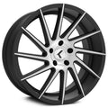 Kraze KR184 Ricochet 22x8.5 / 5x115/120 BP / 38mm Offset / 74.1mm Hub Gloss Black Machined Wheel