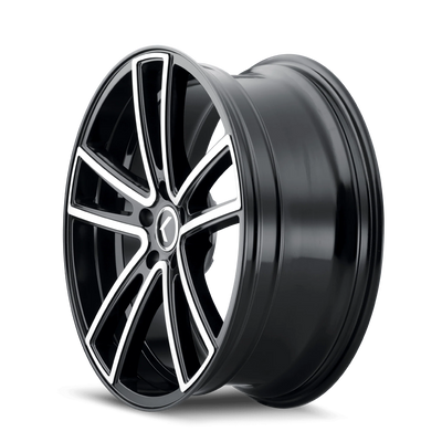 Kraze KR190 Lusso 20x8.5 / 5x115 BP / 38mm Offset / 72.62mm Hub Gloss Black Machined Wheel